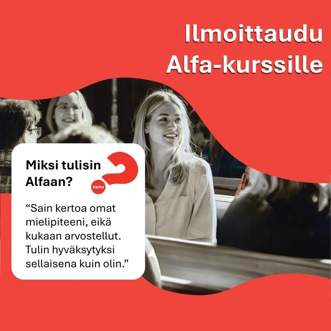 Ilmoittaudu Alfa-kurssille