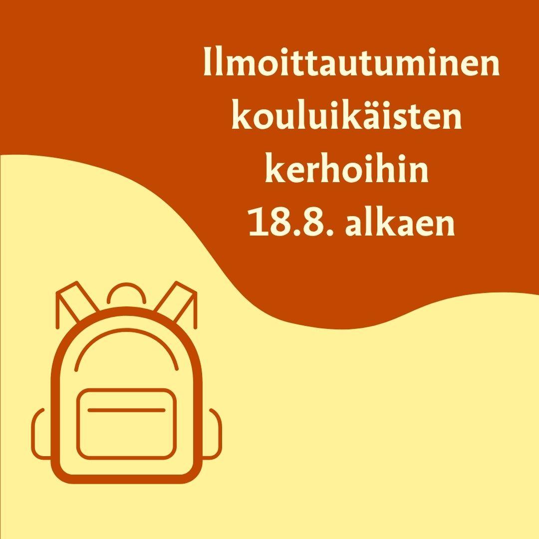 Ilmoittautuminen koululaisten kerhoihin 18.8. alkaen