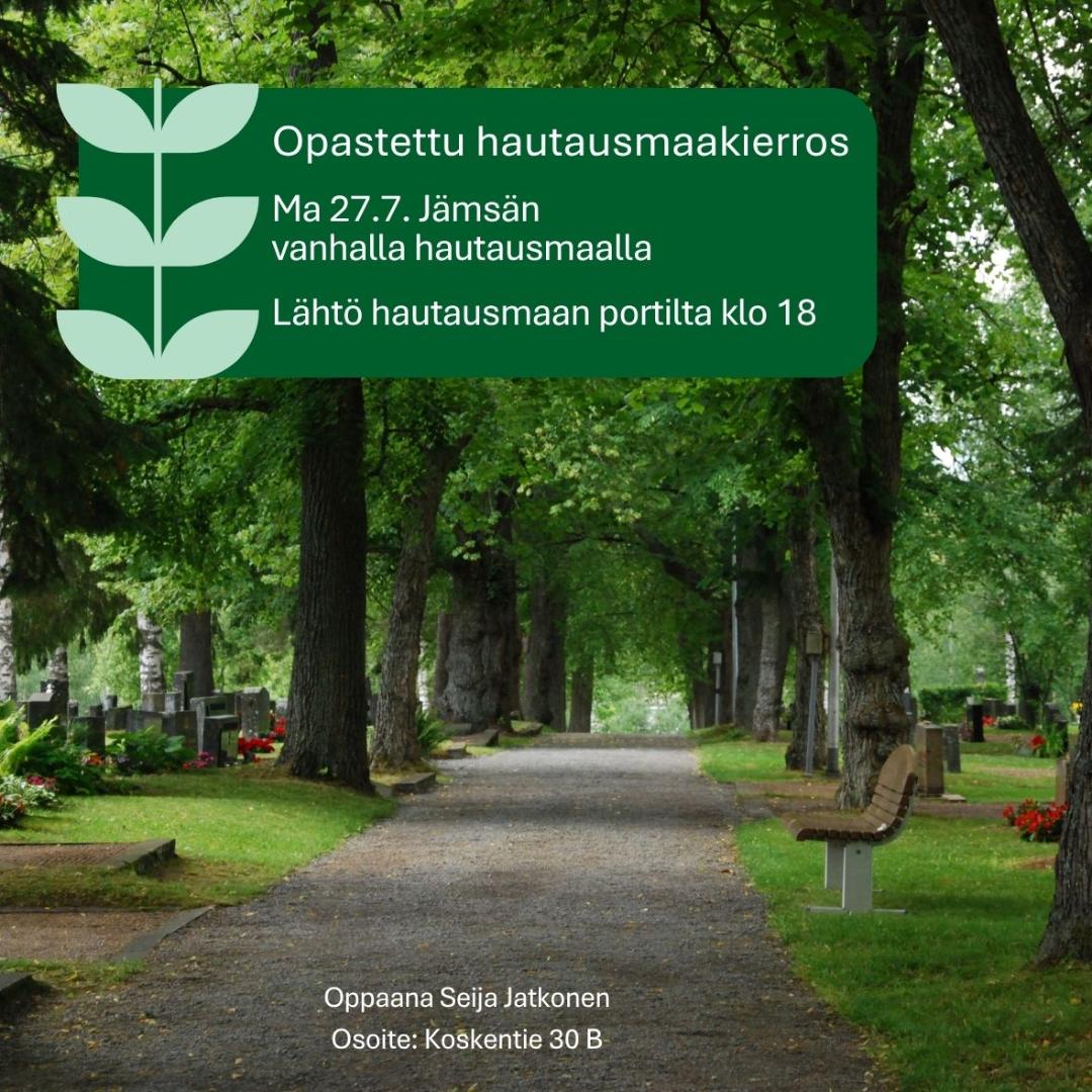 Hautausmaa, jonka keskellä kulkee hiekoitettu polku.